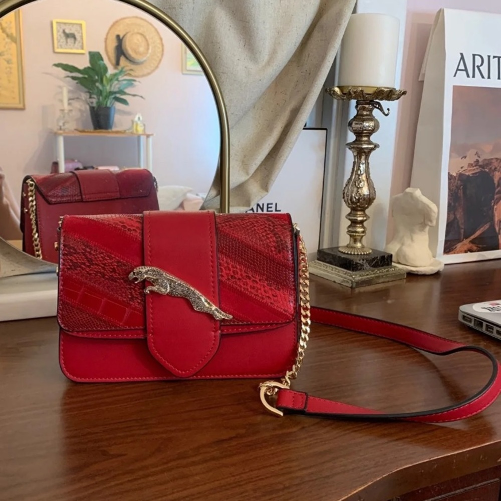 Topshop red jaquar cross body purse